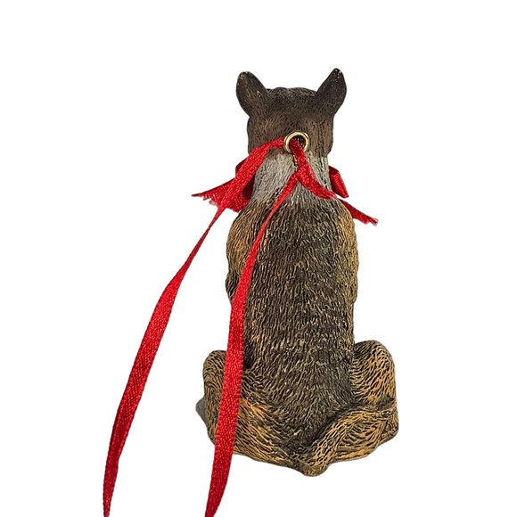 Vintage Boxer Pit Bull Dog Christmas Ornament Red Bow - Picture 4 of 8